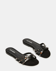 CALISSI BLACK SUEDE RHINESTONES