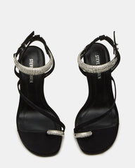 TIA RHINESTONES BLACK SATIN