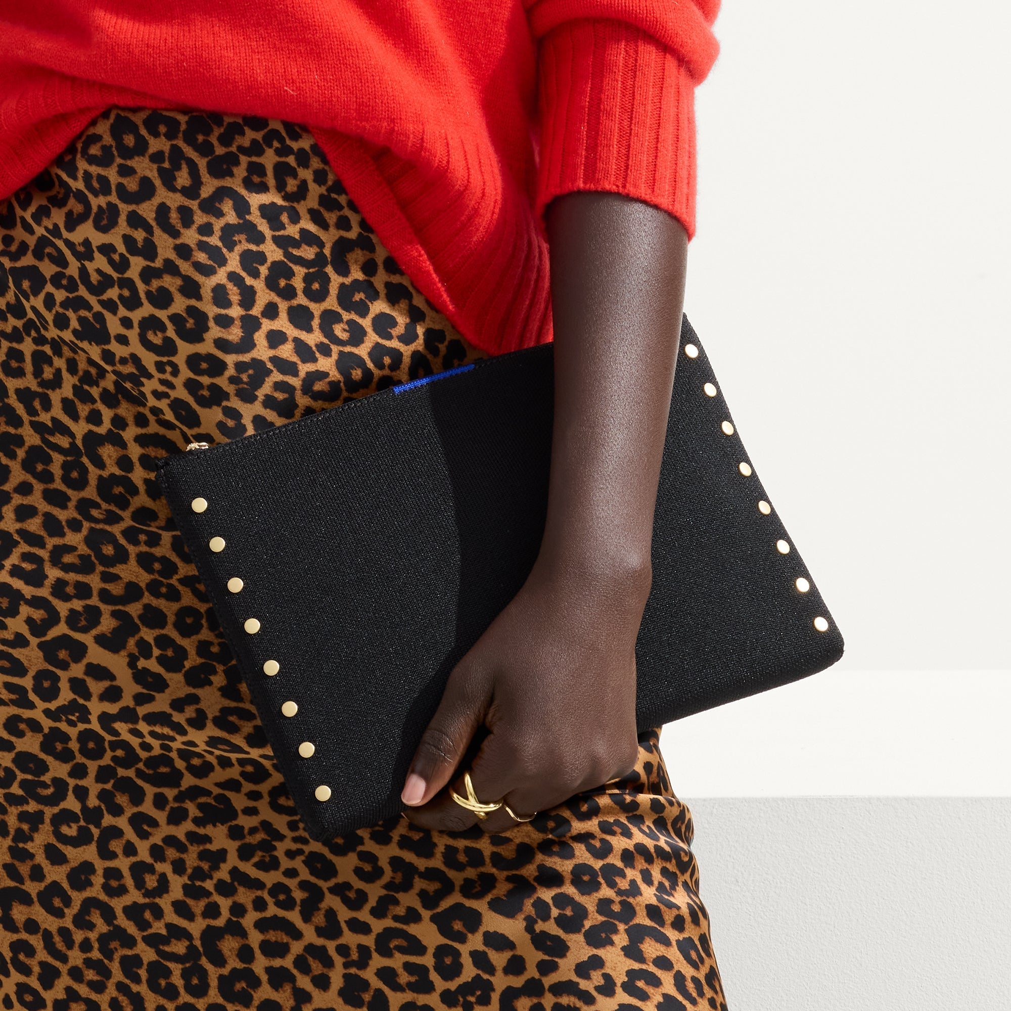 The Convertible Clutch - Studded Black