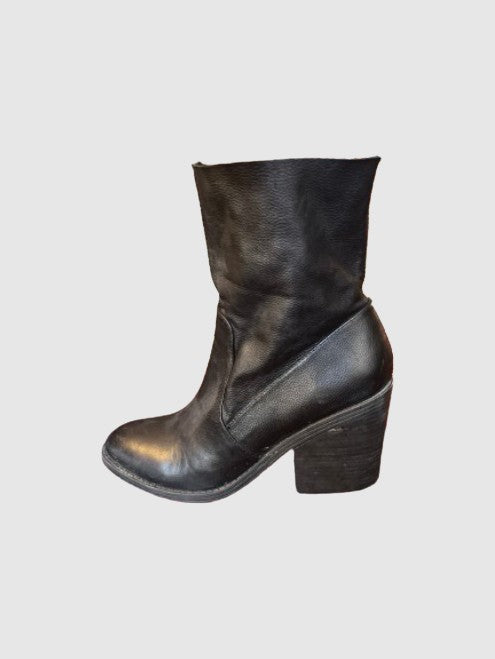 Leather heeled zip-up boots - SM REBOOTED