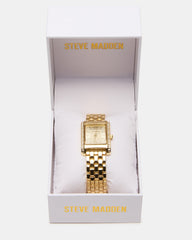 WOMEN'S SQUARE STAINLESS STEEL WATCH GOLD
