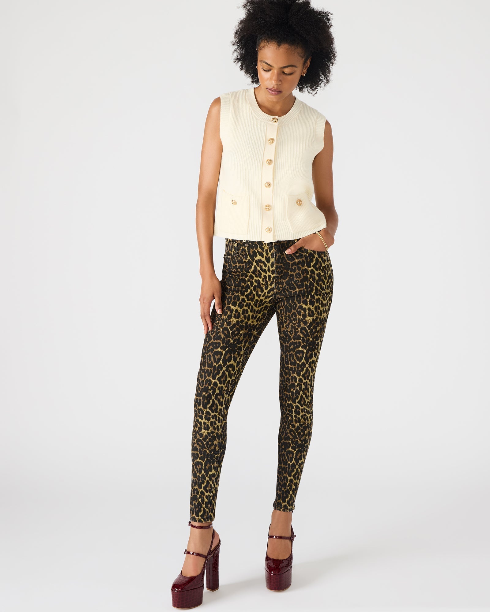 ALIYA SWEATER VEST CREAM