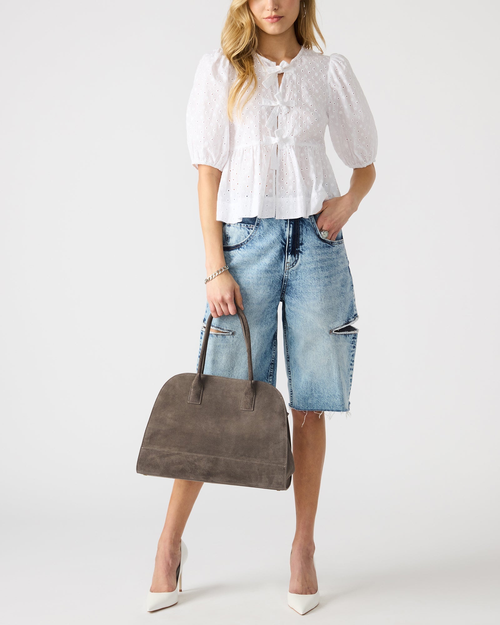 HEIDEE BAG GREY SUEDE