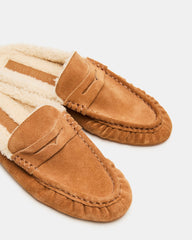 RAFE FAUX FUR TAN SUEDE